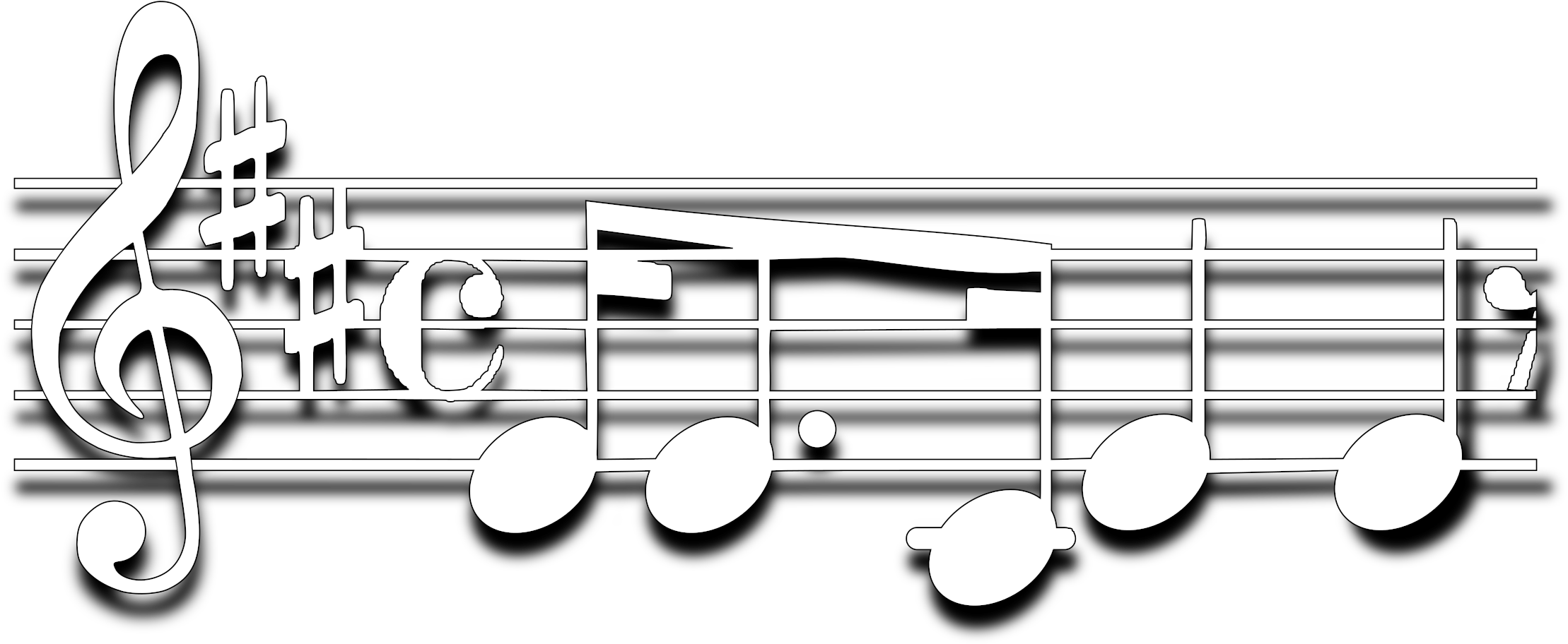 Musical Notes Staff Clef Design