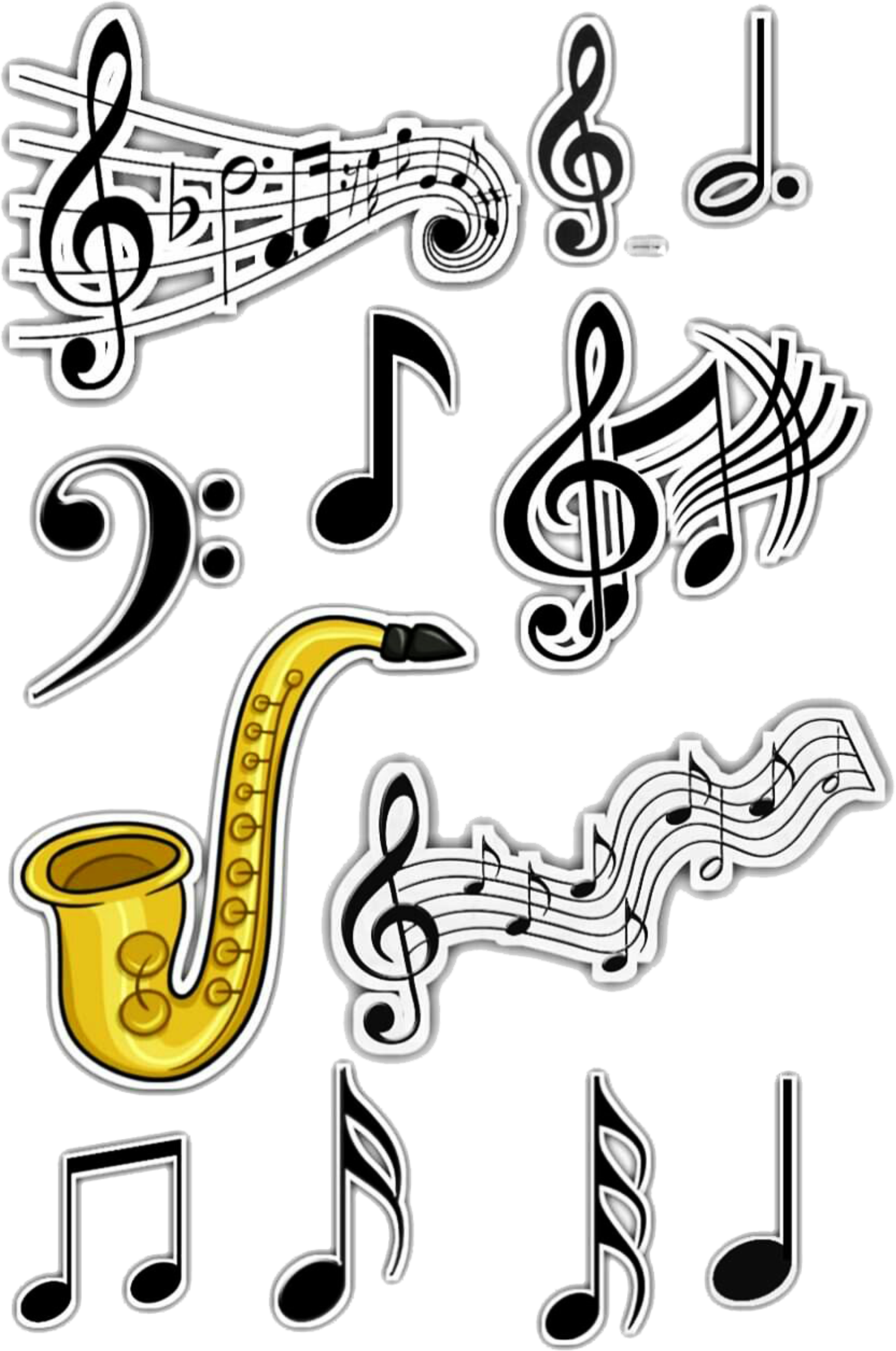 Musical Notesand Saxophone Stickers