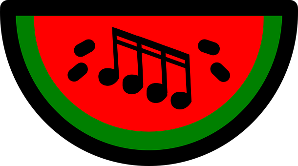 Musical Watermelon Slice Graphic