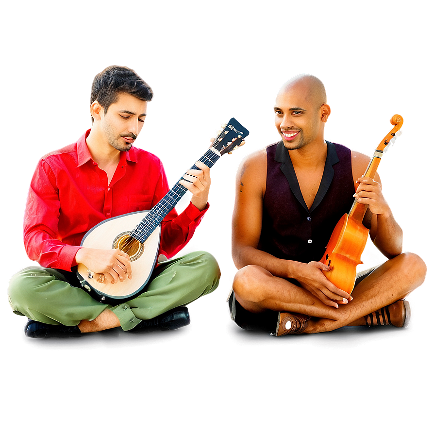 Musicians Sitting With Instruments Png Pfo86