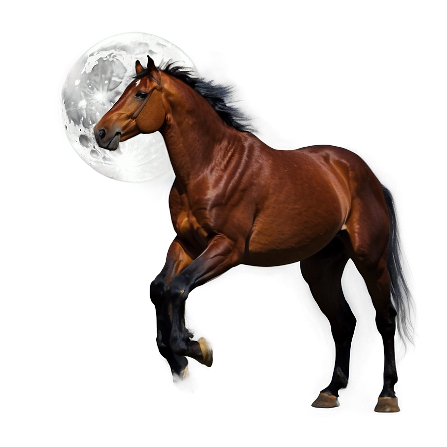 Mustang Horse In Moonlight Png Uaf47