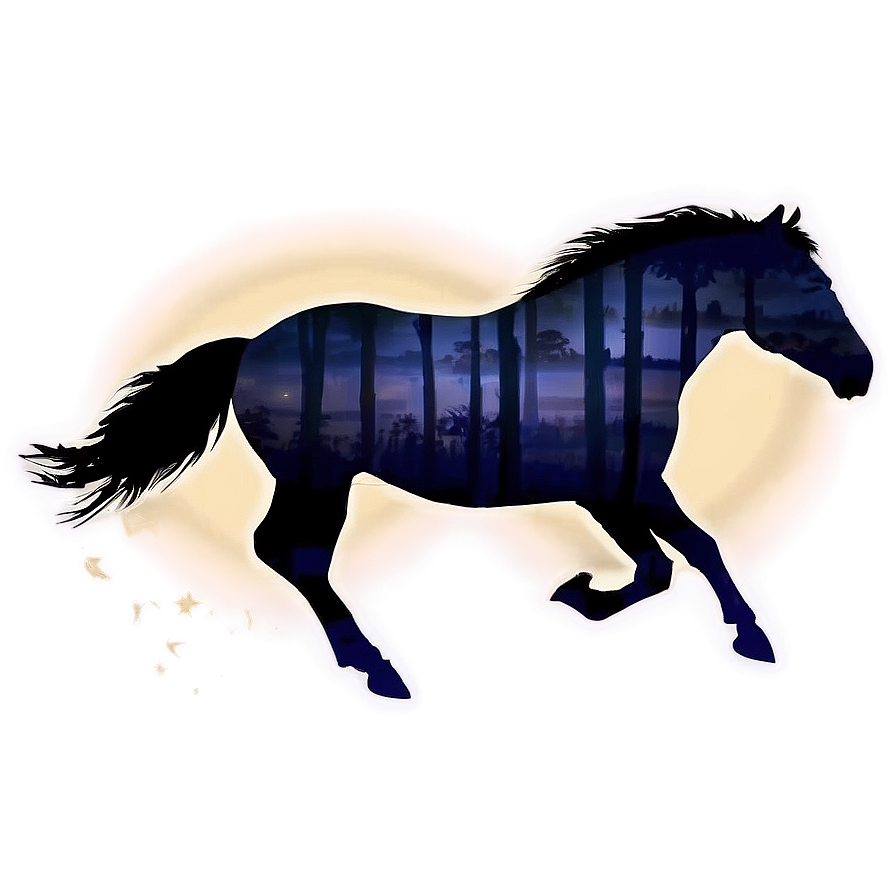 Mustang Horse Silhouette Dusk Png 54