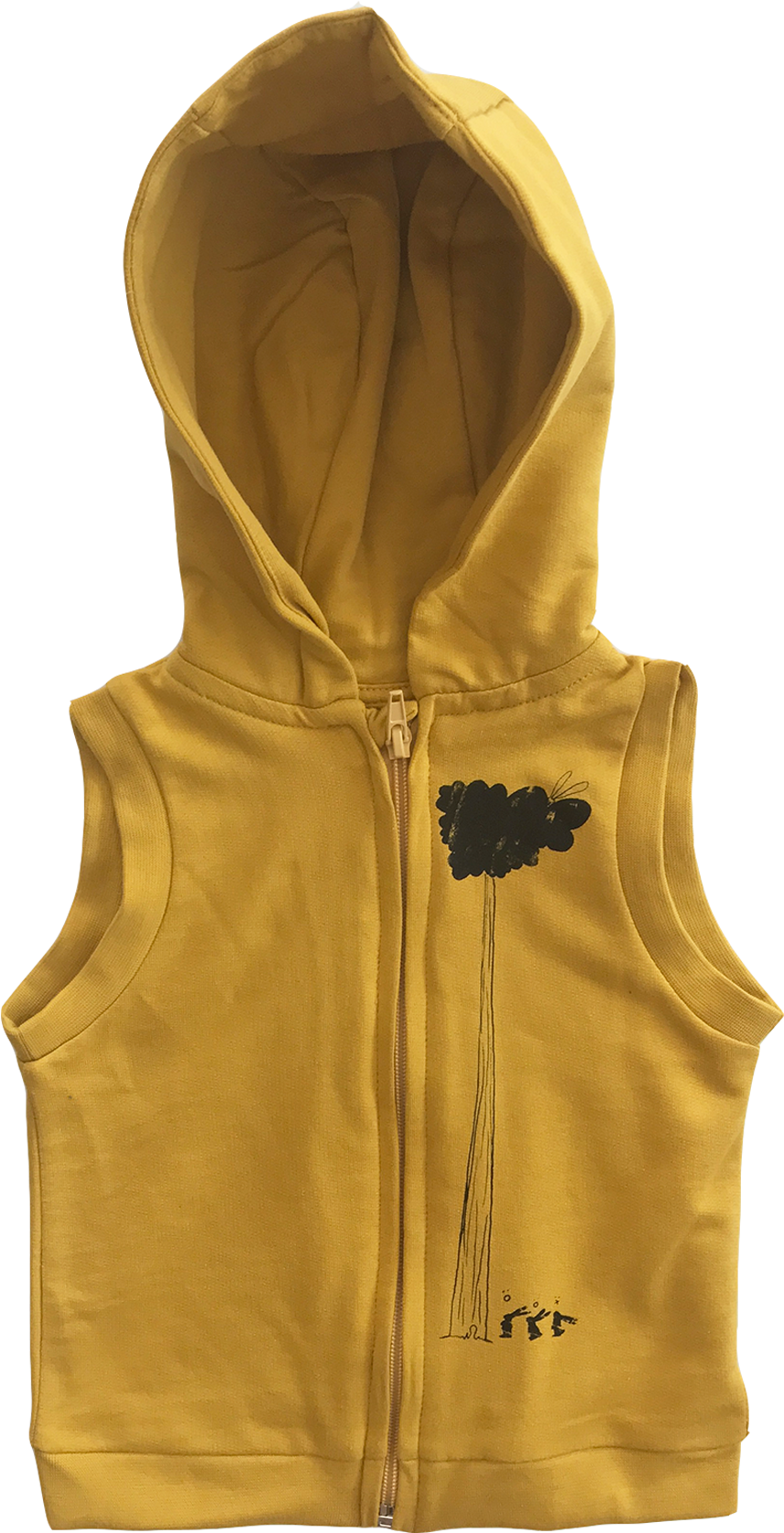 Mustard Yellow Sleeveless Hoodie