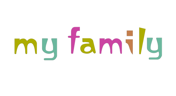 My Family Colorful Text