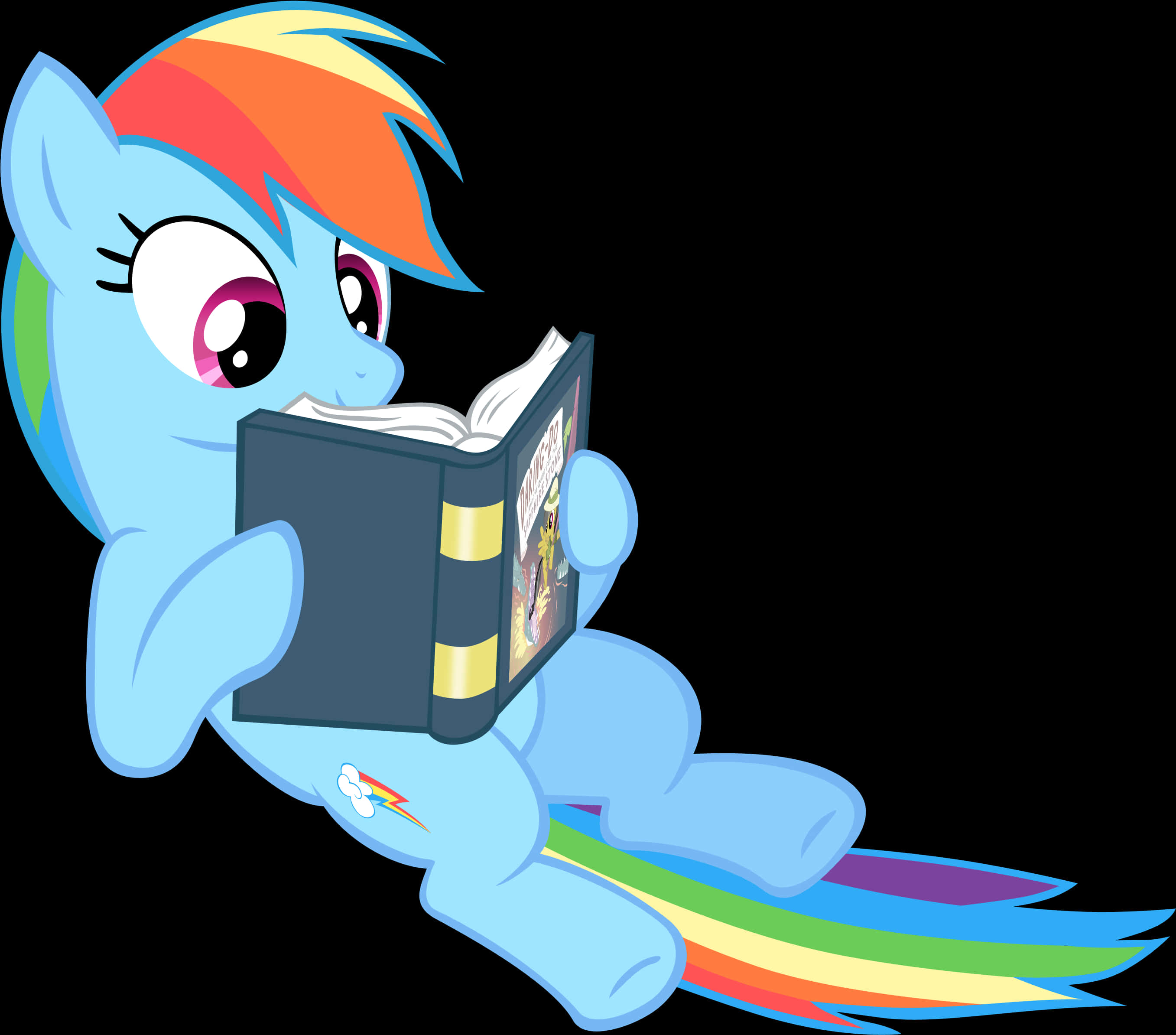 My Little Pony Rainbow Dash Reading, HD Png Download PNG with transparent background