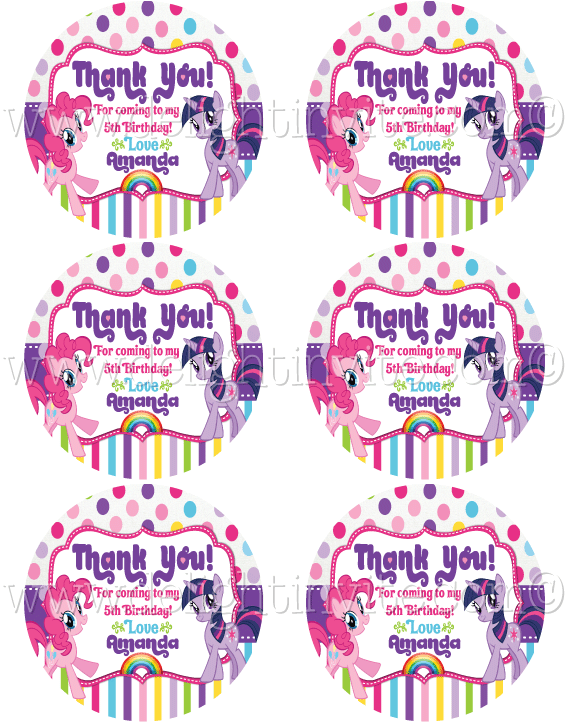 My Little Pony Thank You Tags