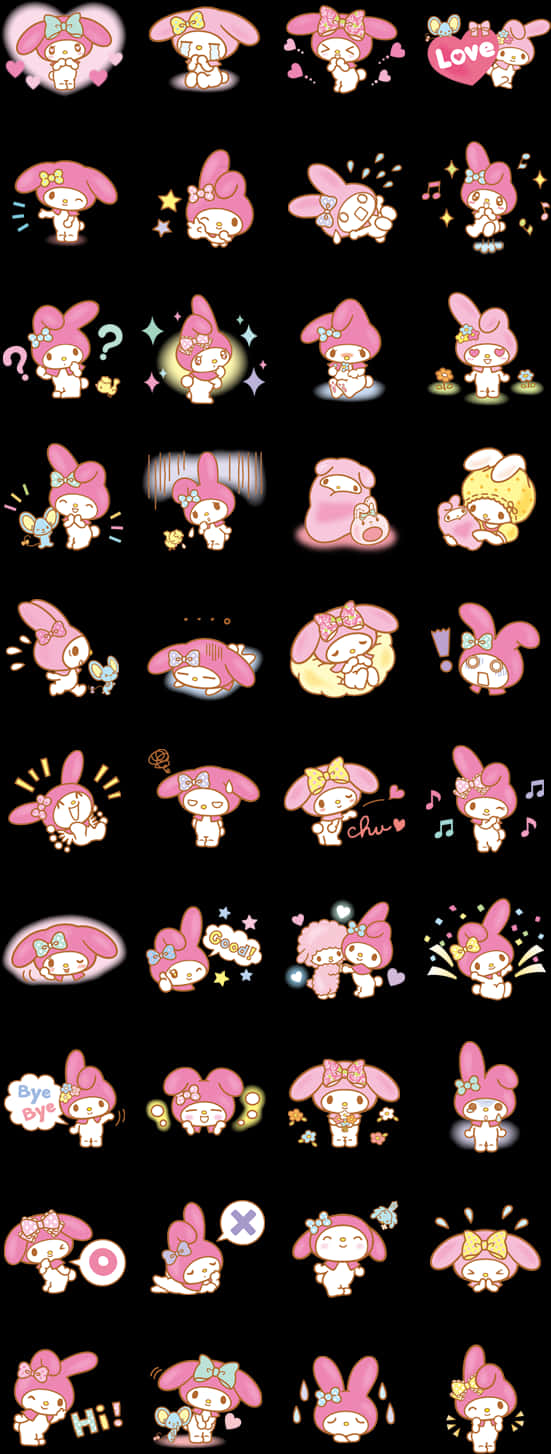 My Melody Emotions Collection Stickers