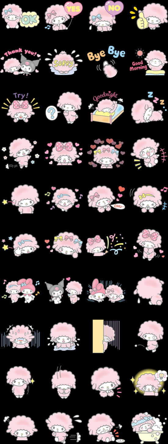 My Melody Expressions Sticker Set