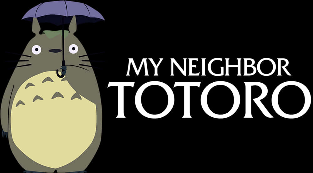 My Neighbor Totoro Character With Umbrella PNG with transparent background