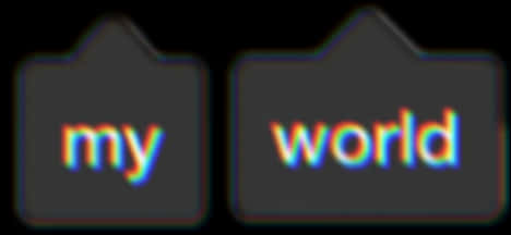 My World_ Blurred Text Effect PNG with transparent background