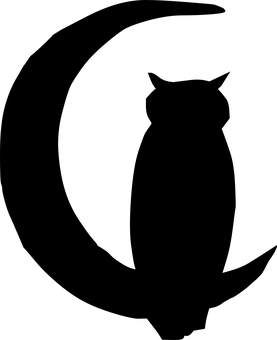 Mysterious Black Owl Silhouette PNG with transparent background