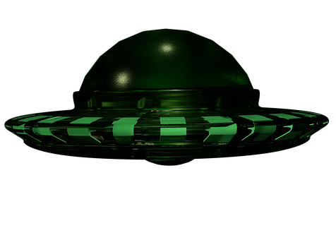 Mysterious_ Green_ U F O PNG with transparent background