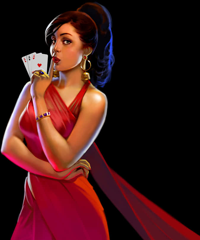 Mysterious Indian Girlwith Cards