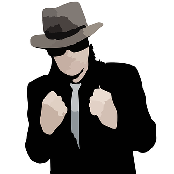 Mysterious Manin Hatand Tie PNG with transparent background