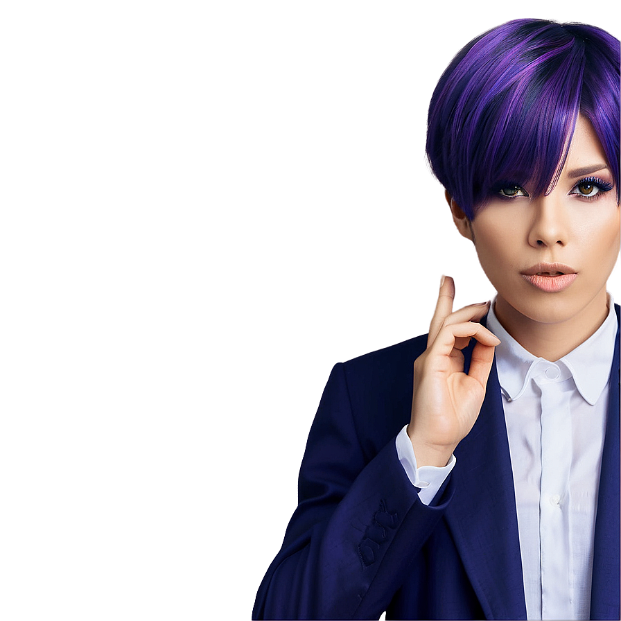 Mysterious Purple Haired Character Png 57