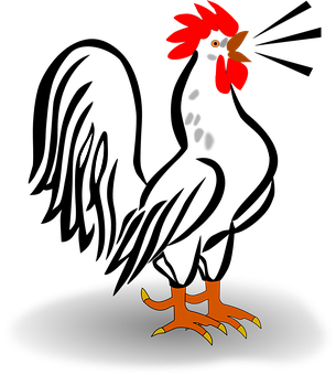 Mysterious_ Rooster_ Illustration PNG with transparent background