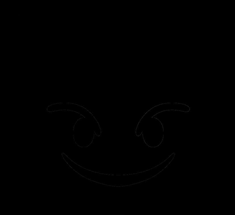 Mysterious Smiling Face Outline PNG image with a transparent background, free high-resolution download