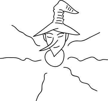 Mysterious Witch Silhouette PNG with transparent background