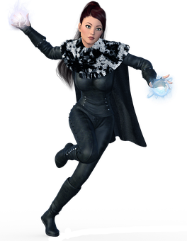 Mystic Warriorin Action PNG with transparent background
