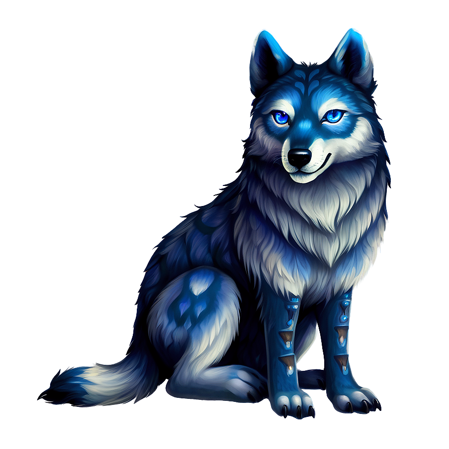 Mystic Wolf With Blue Eyes Png 05032024