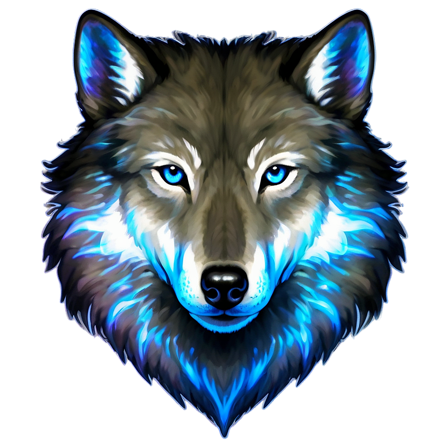 Mystic Wolf With Blue Eyes Png Ece