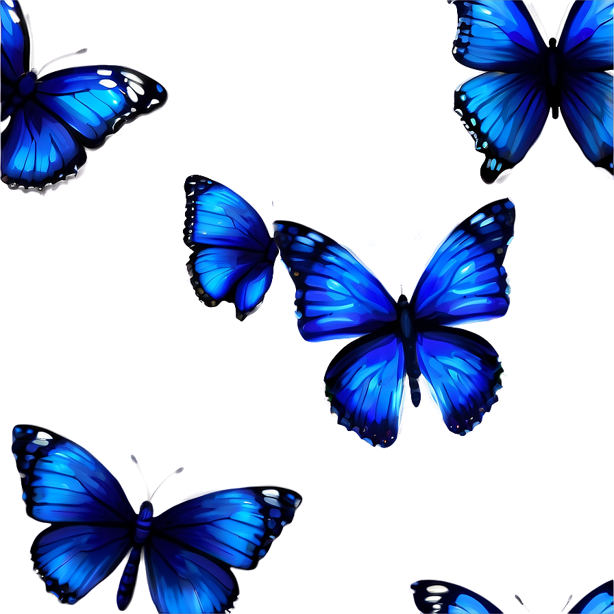 Mystical Blue Butterflies Png 06132024