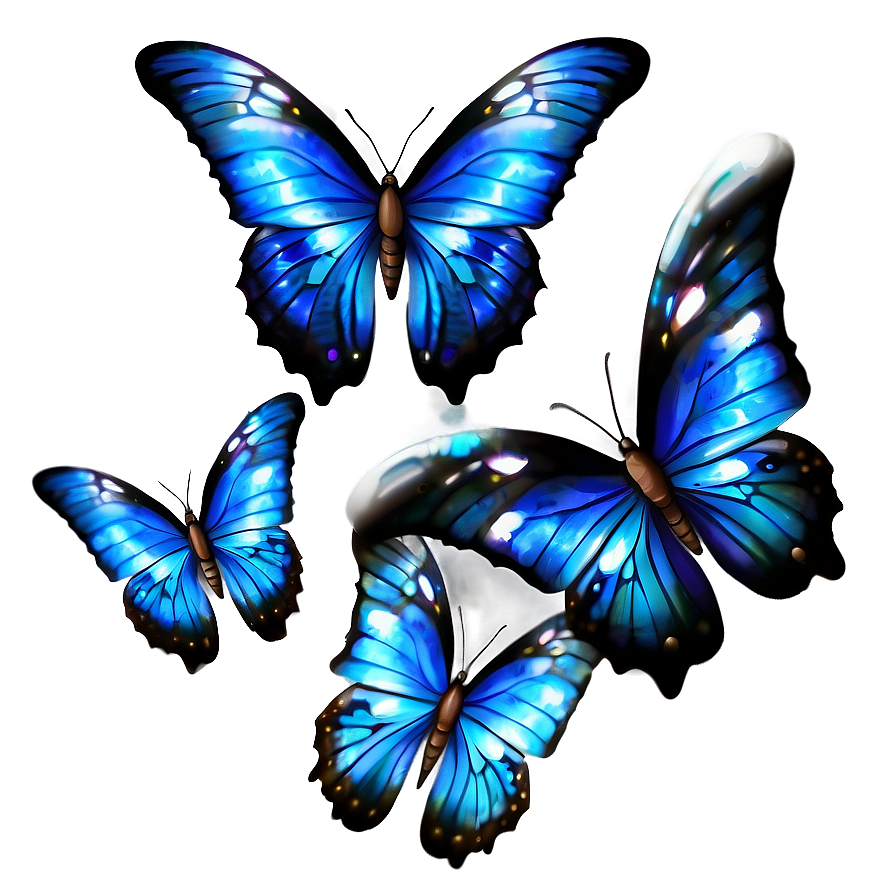 Mystical Blue Butterflies Png 73