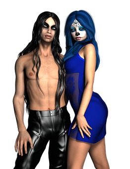 Mystical_ Couple_ Fantasy_ Render PNG with transparent background