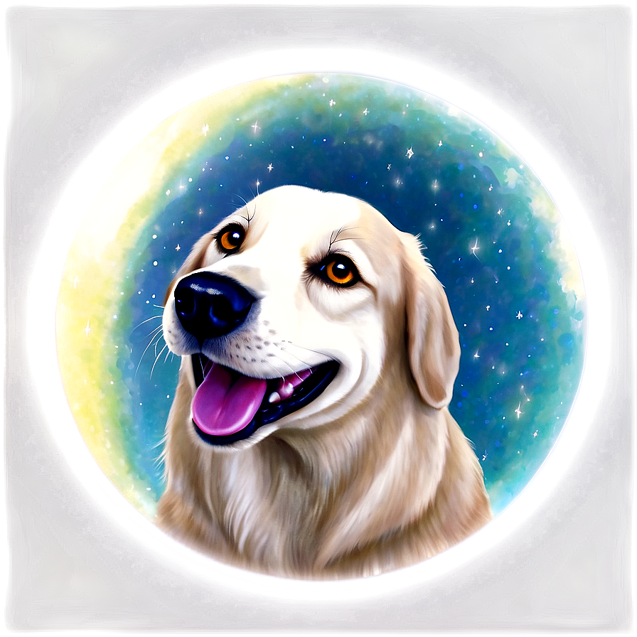 Mystical Dog Face In Moonlight Png 41