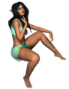 Mystical_ Elf_ Fantasy_ Render PNG with transparent background