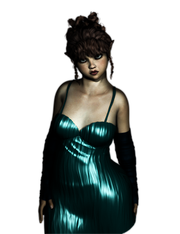 Mystical_ Elf_ Portrait PNG with transparent background