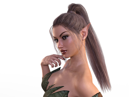 Mystical_ Elf_ Portrait PNG with transparent background