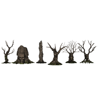 Mystical_ Forest_ Trees PNG with transparent background