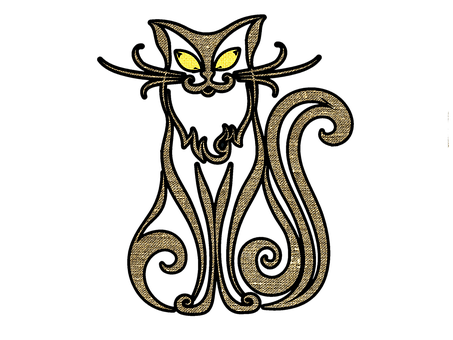 Mystical Golden Cat Art