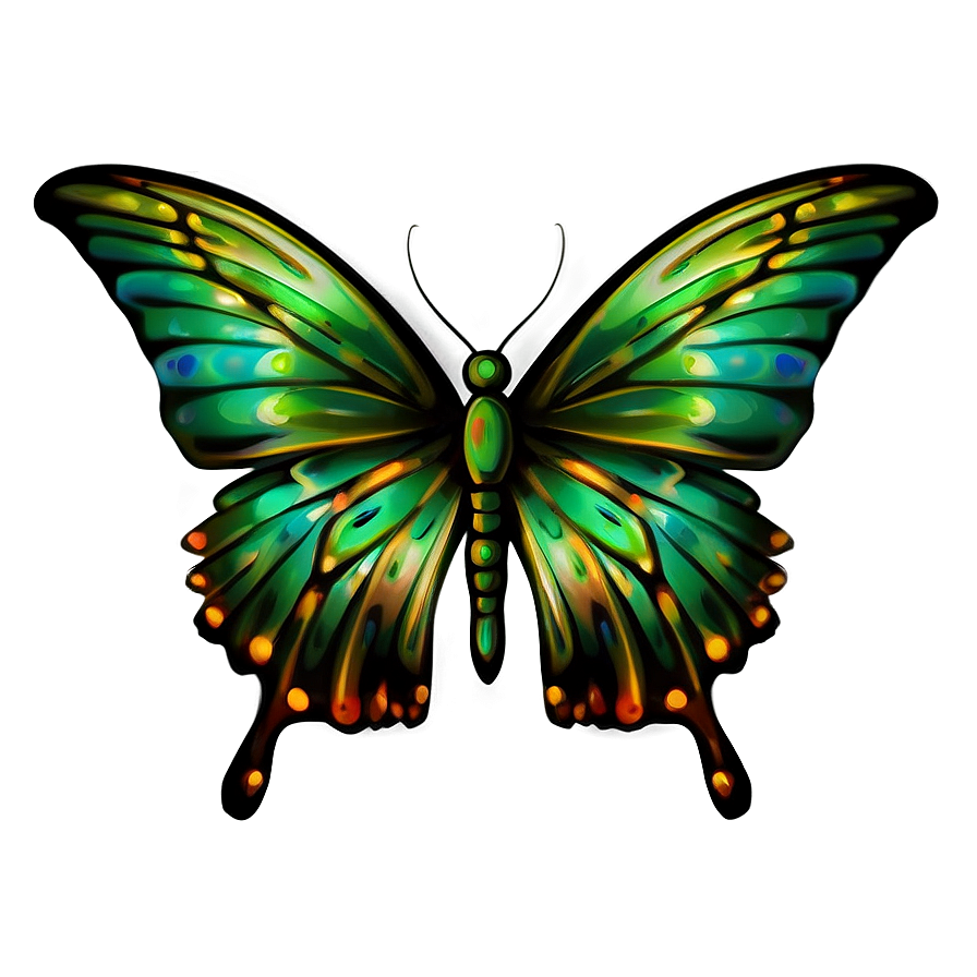 Mystical Green Butterfly Png 06202024