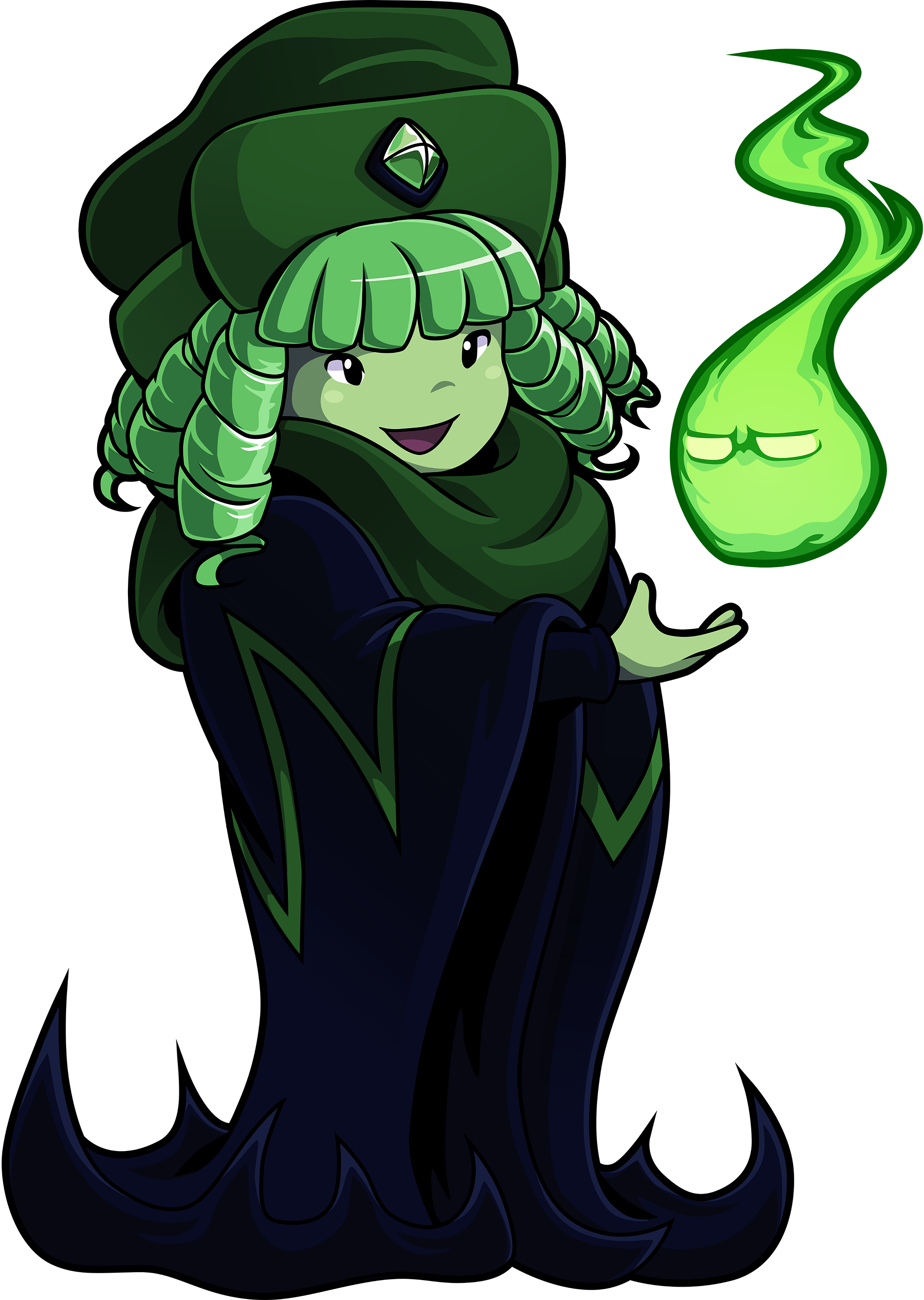 Mystical Green Witch Character