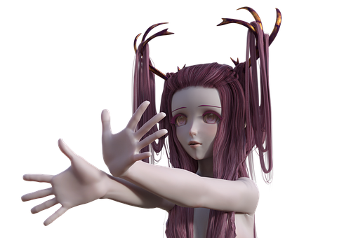 Mystical_ Horned_ Anime_ Character PNG with transparent background