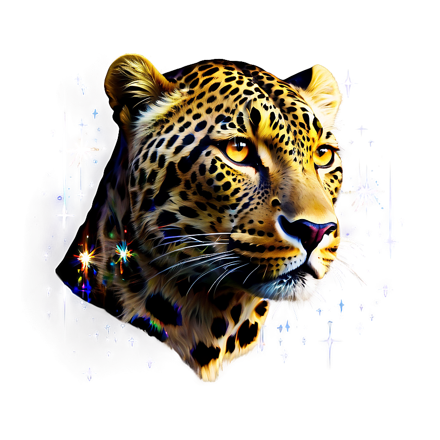 Mystical Leopard In Stars Png 15