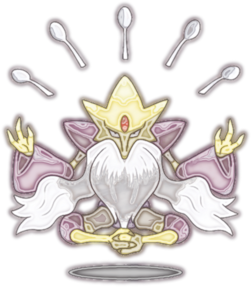 Alakazam Meditation PNG with transparent background