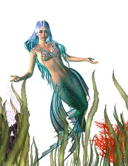 Mystical_ Mermaid_ Fantasy PNG with transparent background