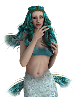 Mystical Mermaid Fantasy PNG with transparent background