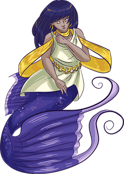 Mystical_ Mermaid_ Illustration PNG with transparent background
