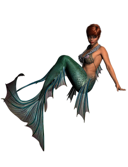 Mystical Mermaidin Darkness PNG with transparent background