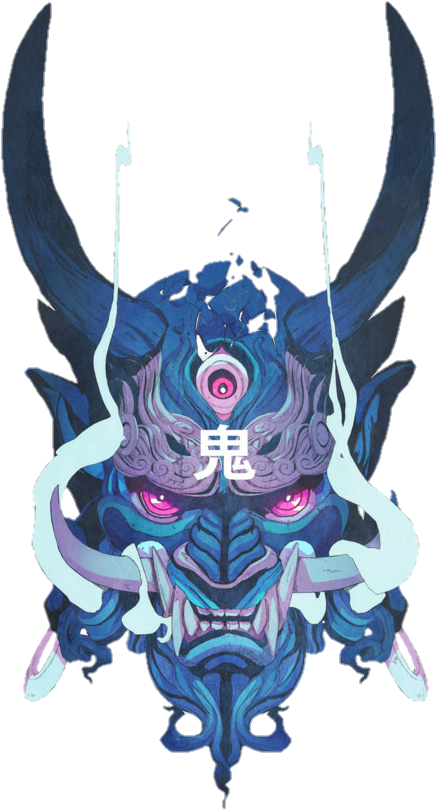 #ozrox #aesthetic #onimask #oni #mask #japanese - Japanese Demon Mask Png, Transparent Png PNG with transparent background