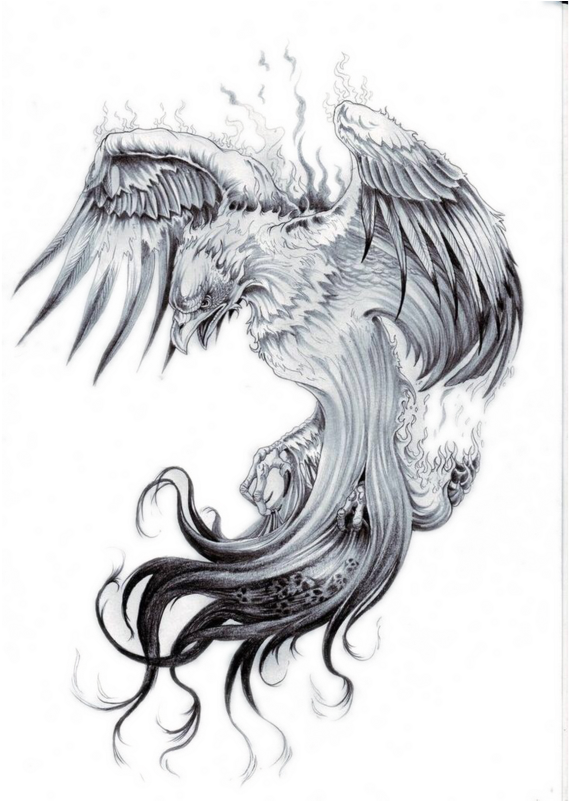 Mystical_ Phoenix_ Rising_ Tattoo_ Design