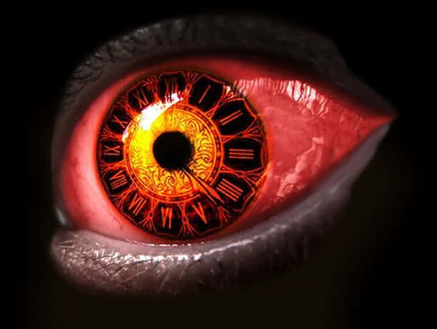 Mystical_ Red_ Eye_ Clock_ Design