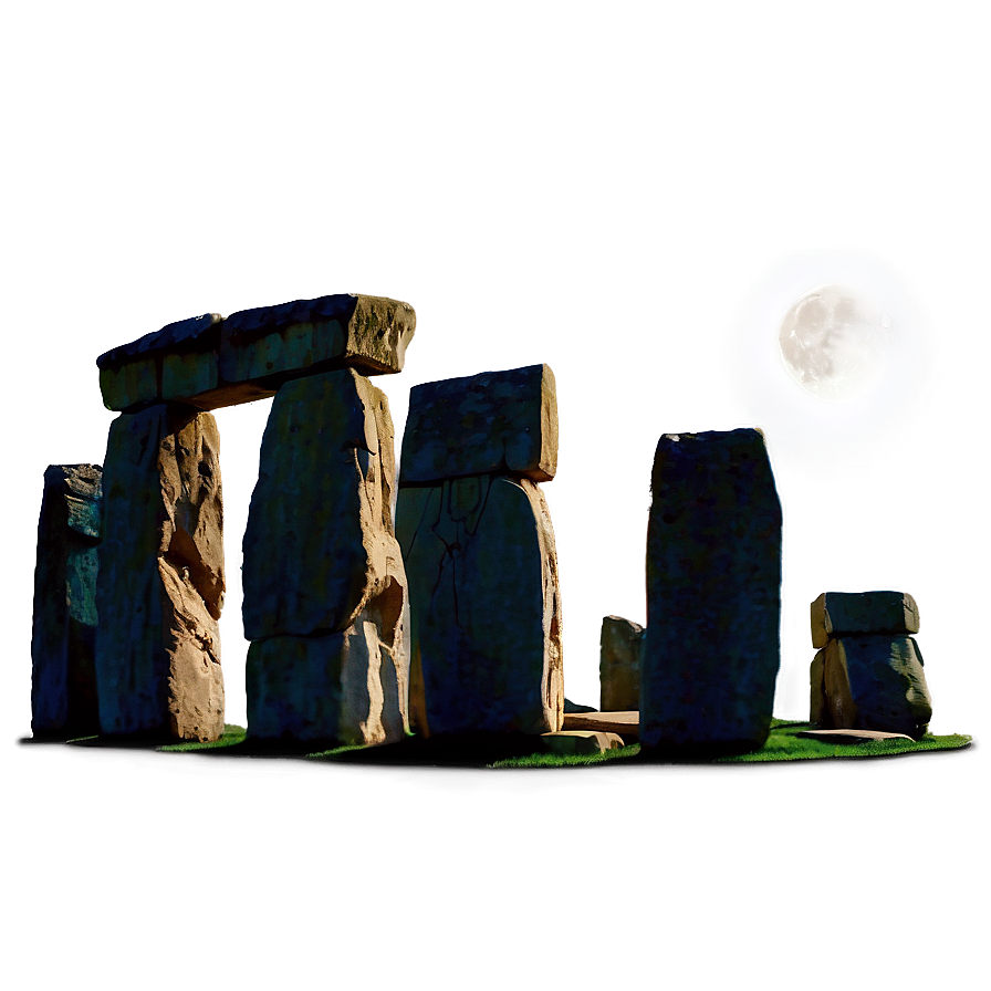 Mystical Stonehenge Under Full Moon Png Cpf48