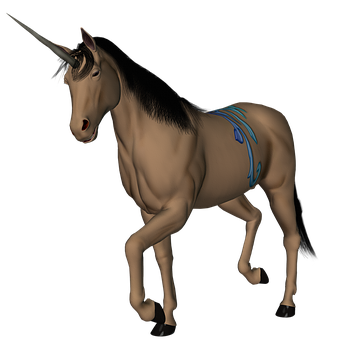 Mystical_ Unicorn_ Render PNG with transparent background