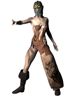 Mystical_ Warrior_ Figure PNG with transparent background