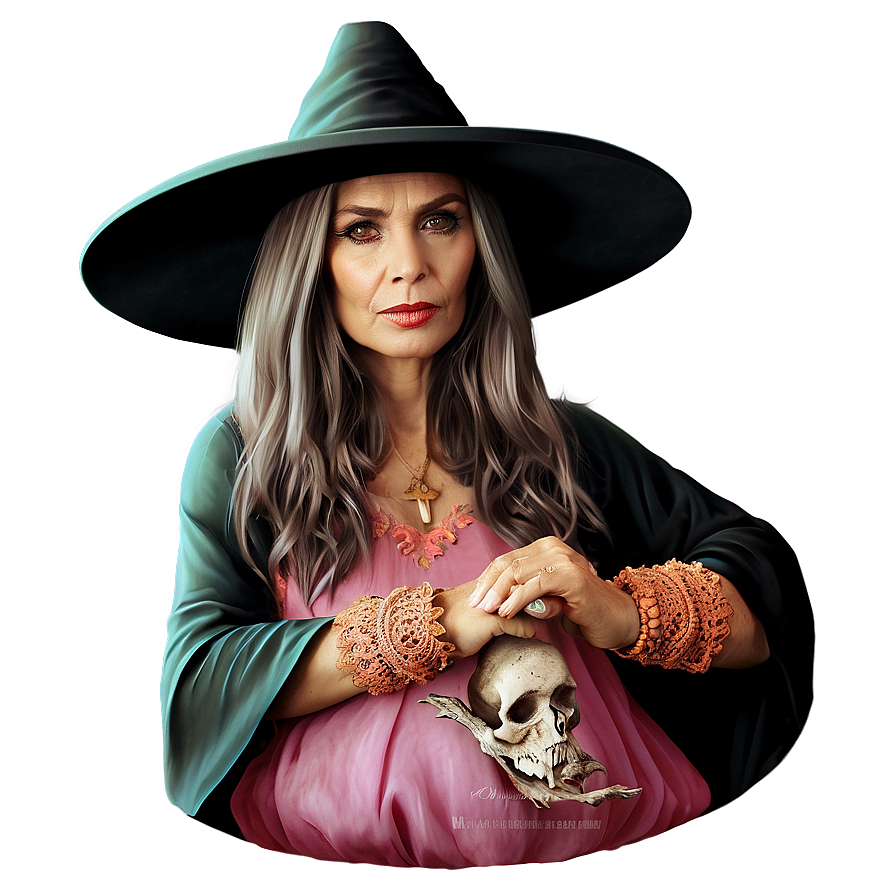 Mystical Witch Portrait Png 06232024